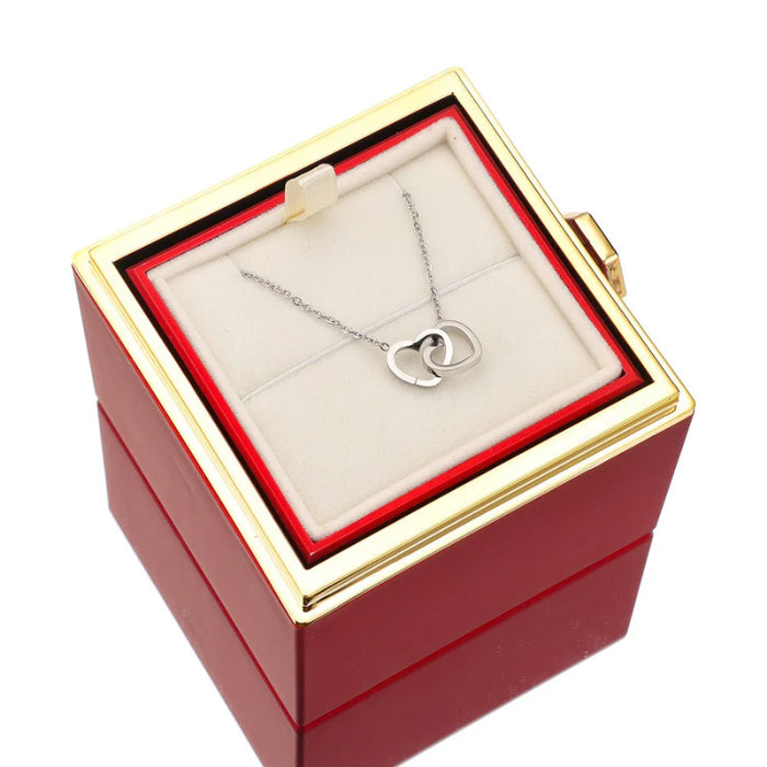 Eternal Rose Box With Custom Engraved Necklaces