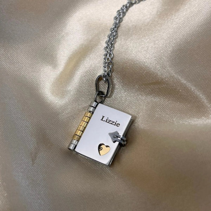 Personalized Book Necklace And Keychain
