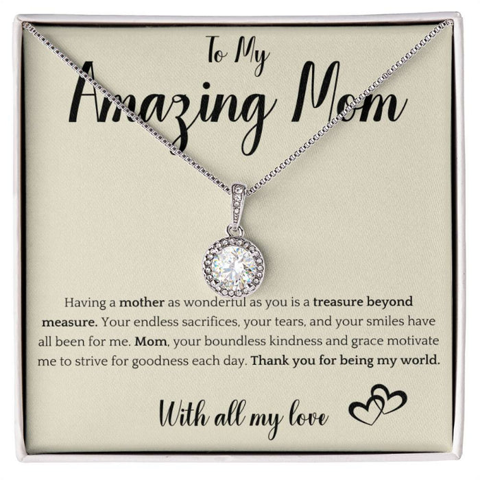 To My Amazing Mom Mothers Day Necklace With Giftbox