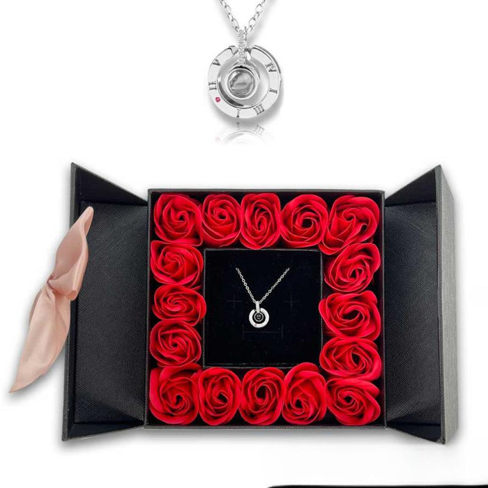 Eternal Roses Jewelry Set With Pendant Box