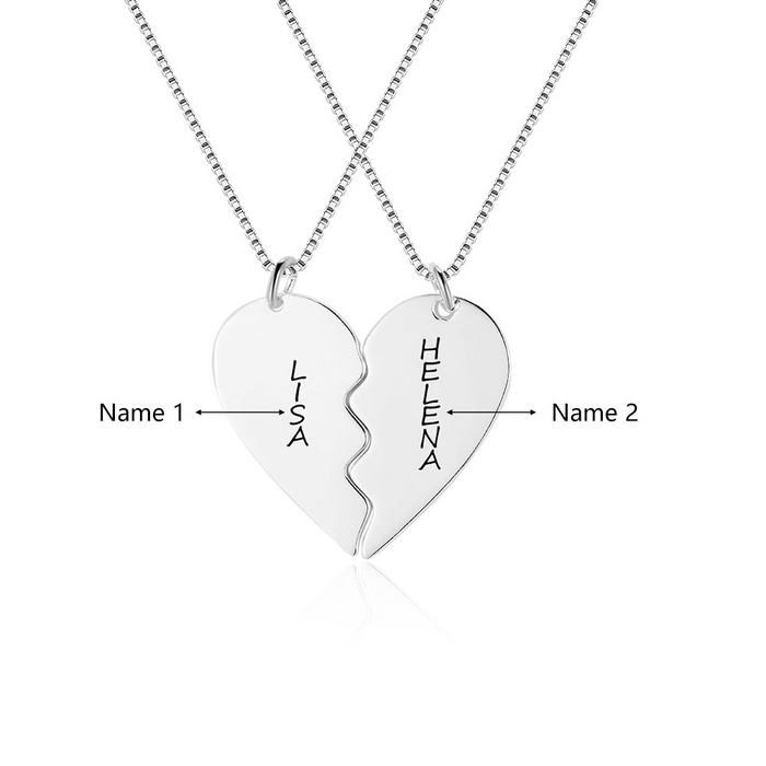 Engraved 2 Names Couple Necklaces