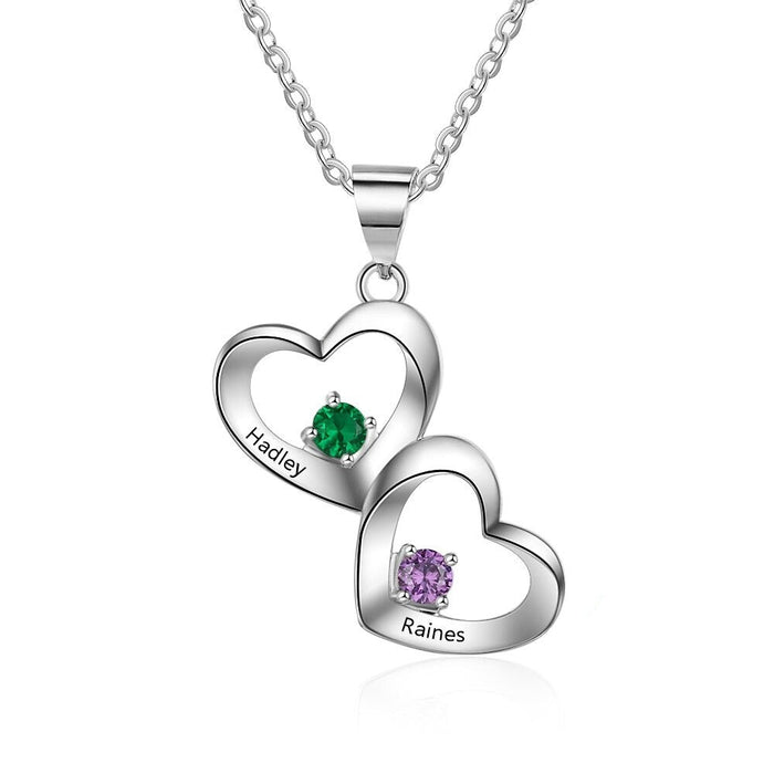 Customized Silver Heart-Shaped Necklace