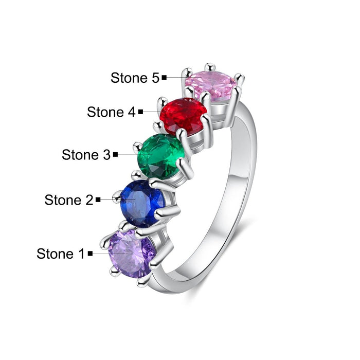Round 5 Birthstone Rings For Women