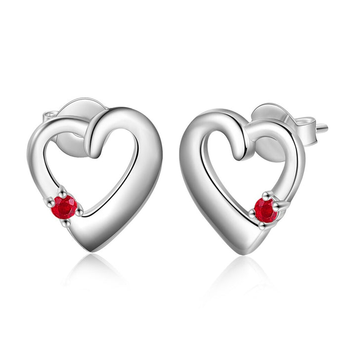 Personalized Non-Engraved Heart Stud Earrings