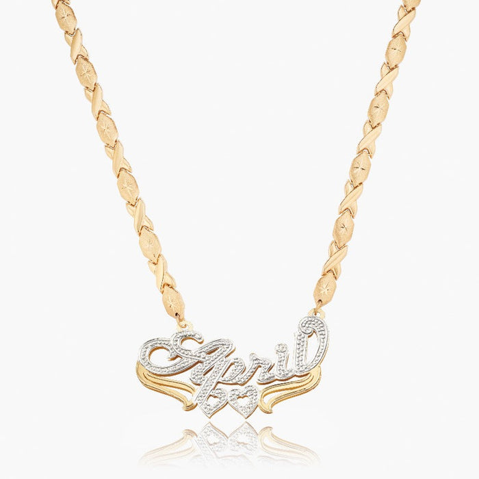 Crystal Covered Necklace With Engraved Name