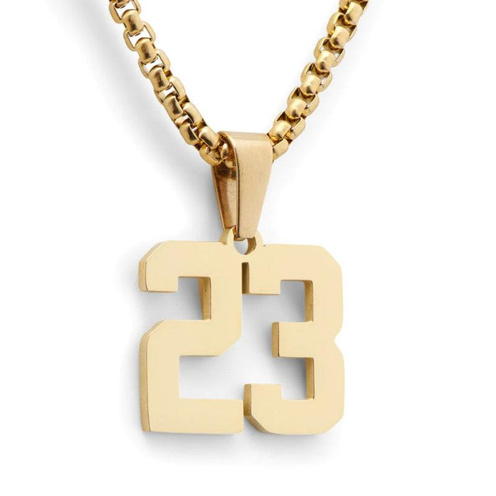 Prominent Number Pendant On Round Box Chain