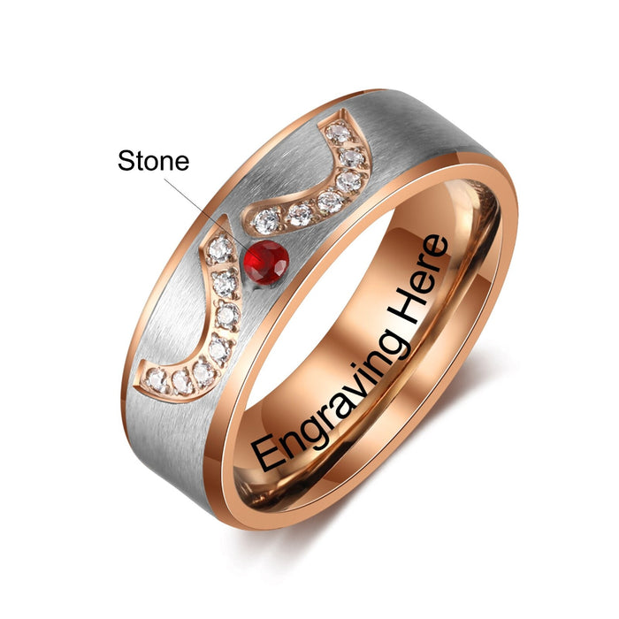 Personalized Engraved Rings For Men & Women With 1 Birthstone