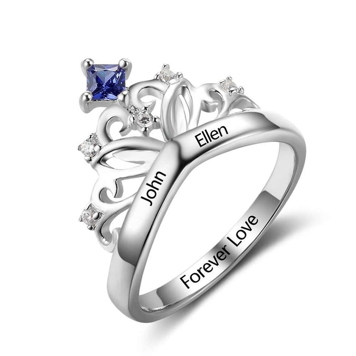 Crown Design Birthstone Ring