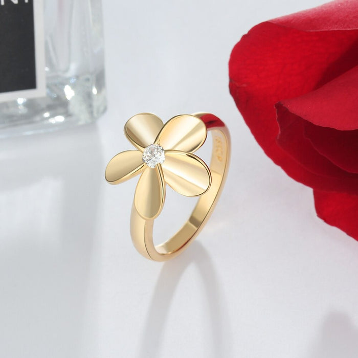 Classic Zircon Flower Rings For Women