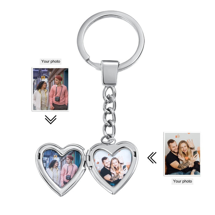 Personalized 2 Photo Keychain For Women