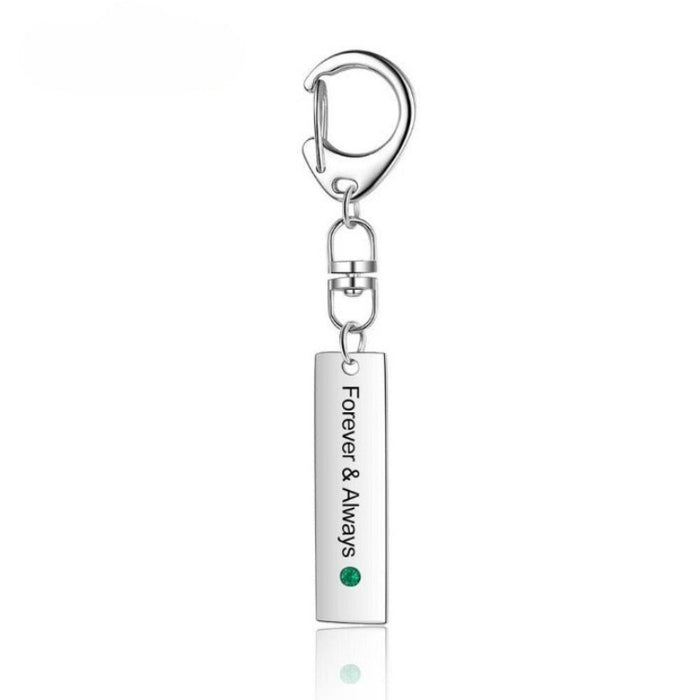 Personalized Engraving Keychain With Birthstone