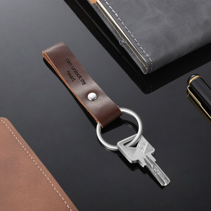 Personalized Brown Keychain With Name Engraved