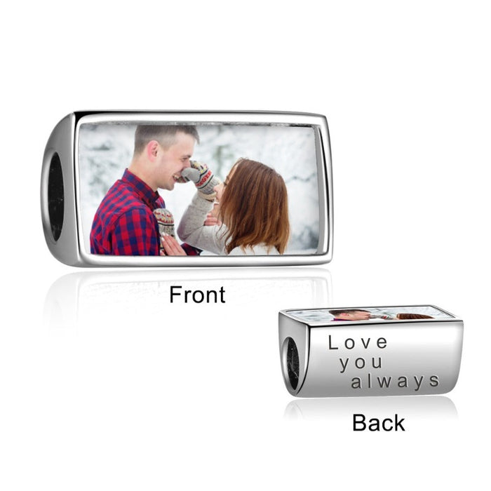 Personalized 1 Photo Engraving Beads For Women