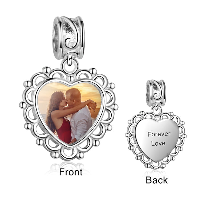 Personalized Photo Heart-Shape Charms For Jewelry