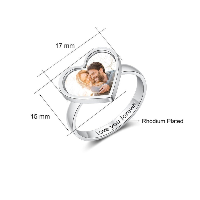 Personalized Photo & Engraving Ring For Women