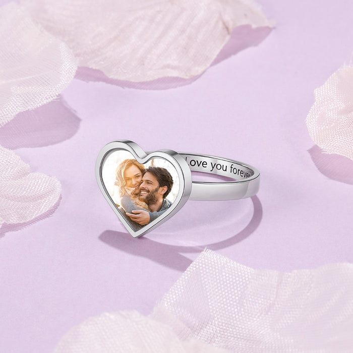 Personalized Photo & Engraving Ring For Women