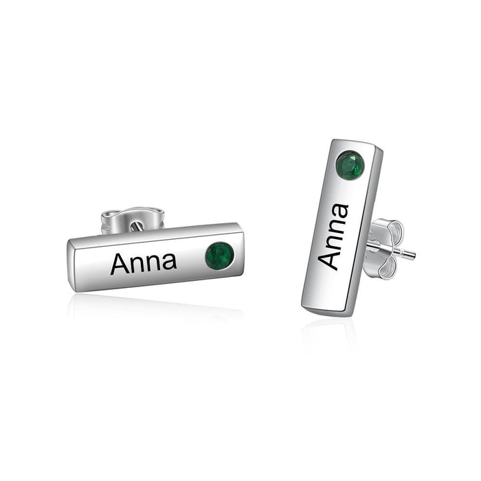 Personalized Engraving Bar Name Earrings For Women