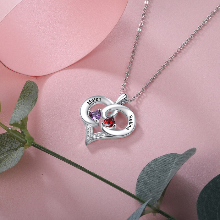 Romantic Personalized Birthstone Pendant Necklaces
