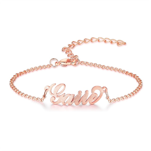 Customized Name Bracelets & Bangles for Women Personalized Letter Nameplate Adjustable Chain Bracelet Gift Jewelry