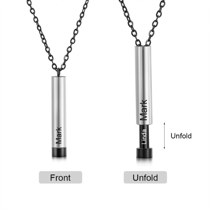 Personalized Engraved 2 Names Couple Necklace