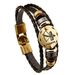 Zodiac Signs Black Gallstone Leather Bracelet - Florence Scovel - 2