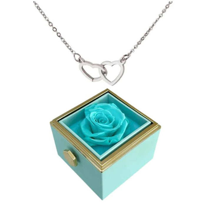 Personalized Design Necklace And Eternal Rose Gift Set