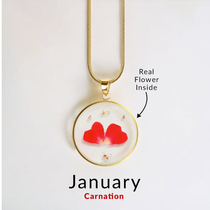 Timeless Pressed Birth Flower Necklace