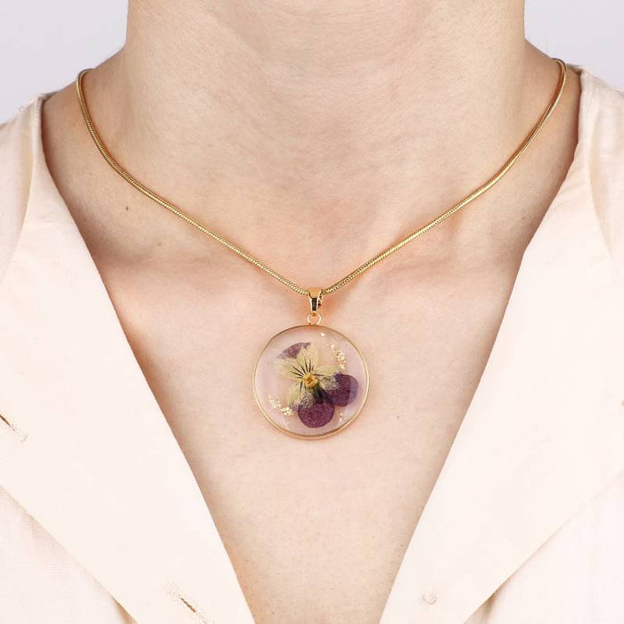 Timeless Pressed Birth Flower Necklace