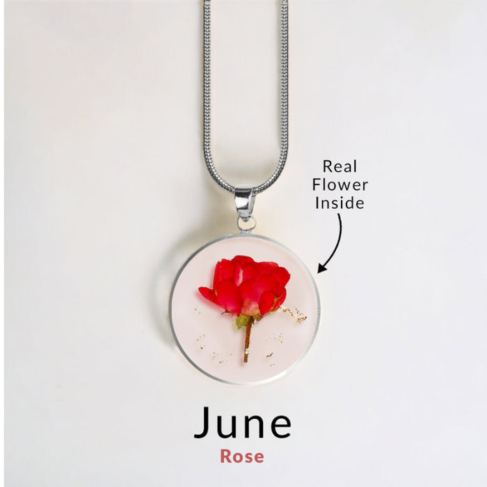 Timeless Pressed Birth Flower Necklace