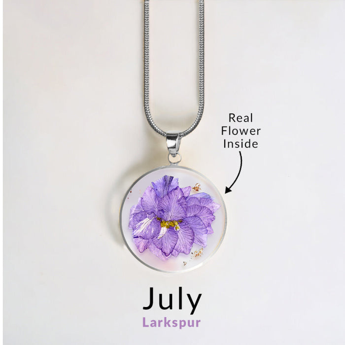 Timeless Pressed Birth Flower Necklace