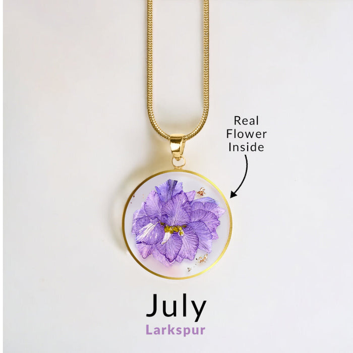 Timeless Pressed Birth Flower Necklace