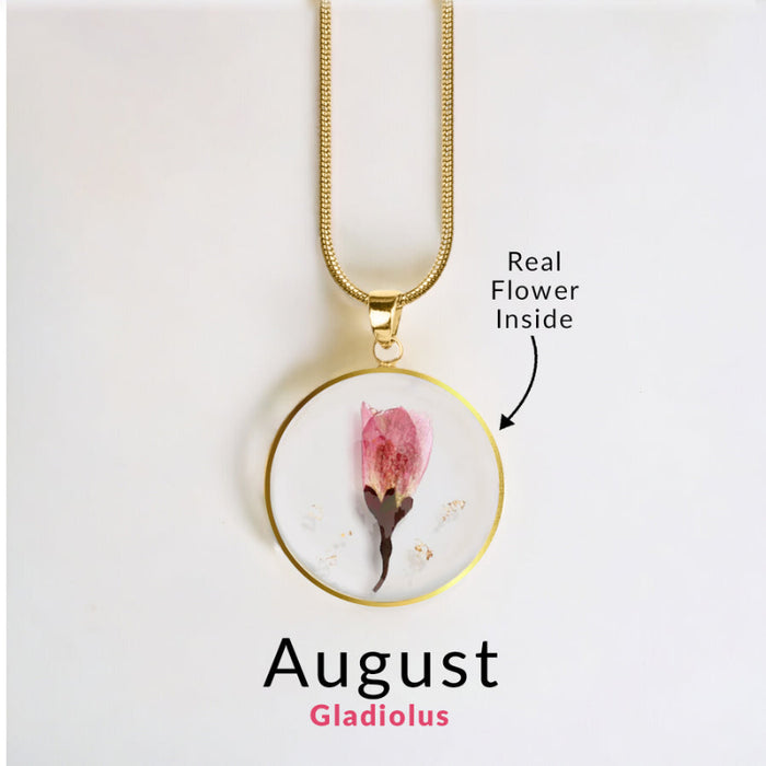 Timeless Pressed Birth Flower Necklace