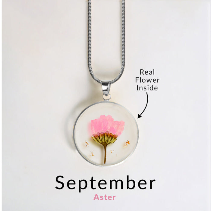 Timeless Pressed Birth Flower Necklace