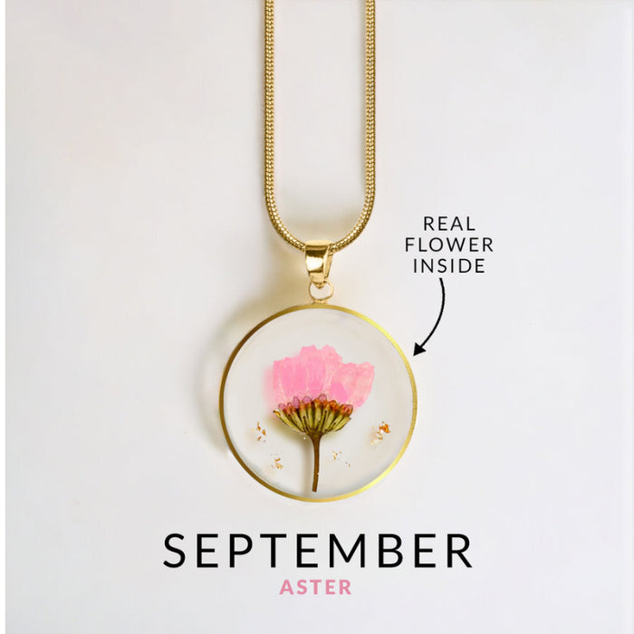 Timeless Pressed Birth Flower Necklace