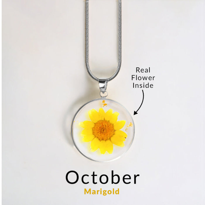 Timeless Pressed Birth Flower Necklace