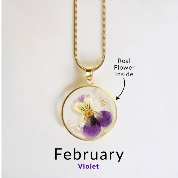 Timeless Pressed Birth Flower Necklace