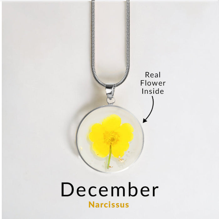 Timeless Pressed Birth Flower Necklace