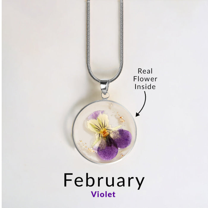 Timeless Pressed Birth Flower Necklace