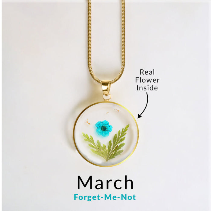 Timeless Pressed Birth Flower Necklace