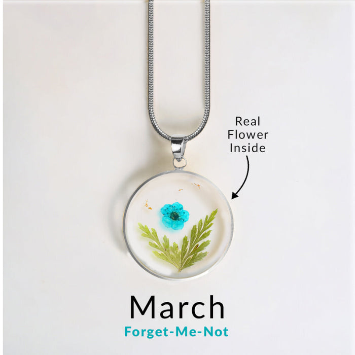 Timeless Pressed Birth Flower Necklace