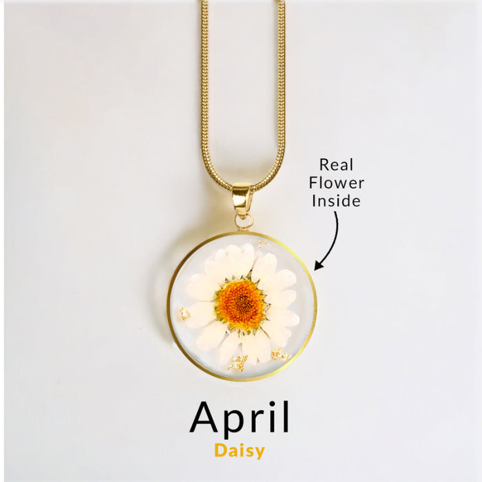 Timeless Pressed Birth Flower Necklace