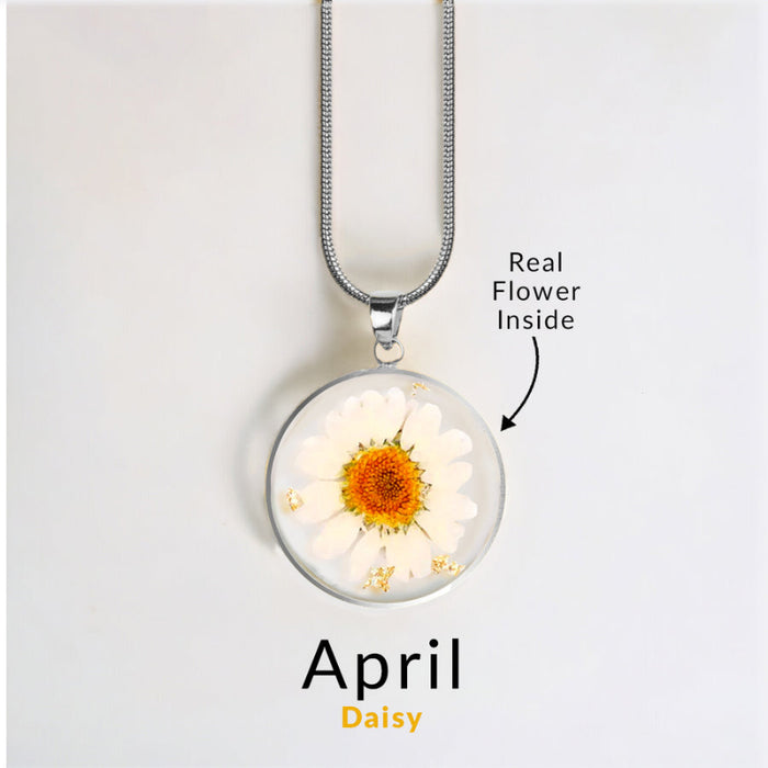 Timeless Pressed Birth Flower Necklace