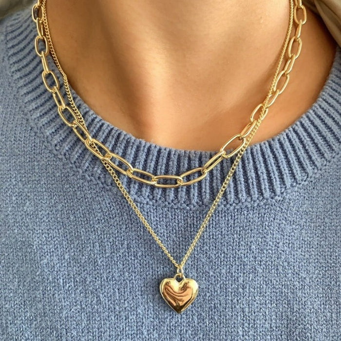 Vintage Layered Pendant With Chain