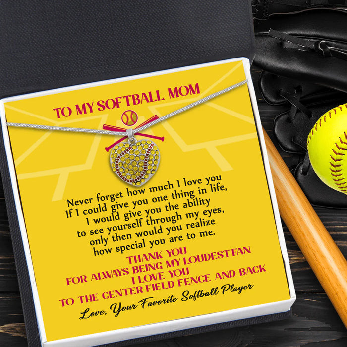 Softball Pendent Necklace