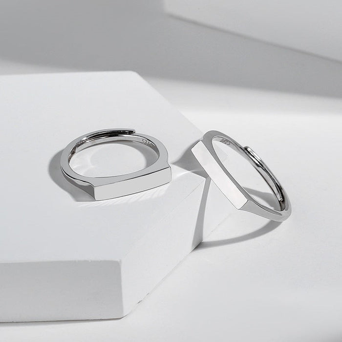 Couple Adjustable Light Sculpted Ring