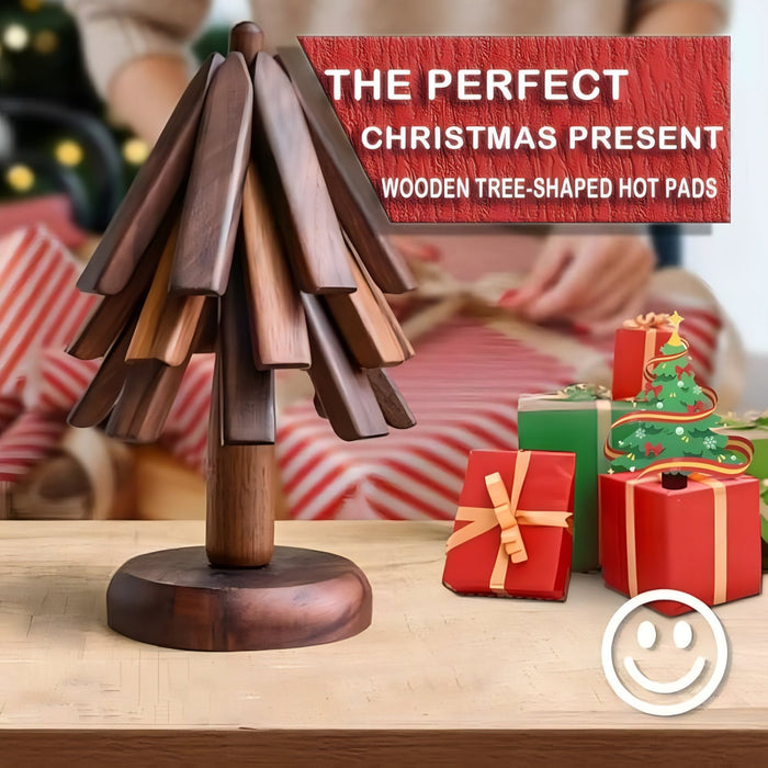 Wooden Tree Shaped Foldable And Decorative Hot Pads