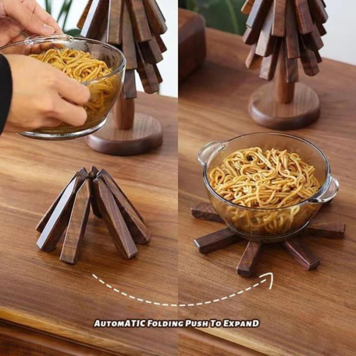 Wooden Tree Shaped Foldable And Decorative Hot Pads