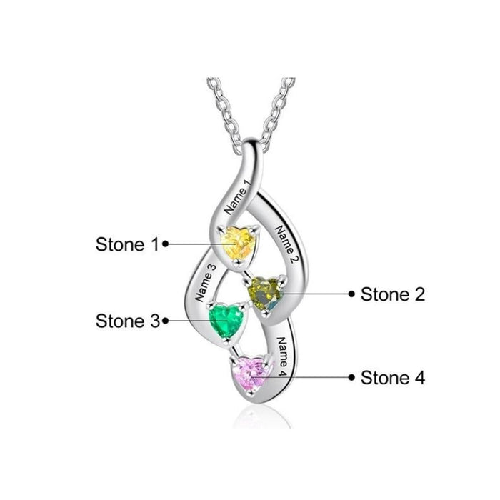 Customized Birthstone Pendants Of 4 Stones