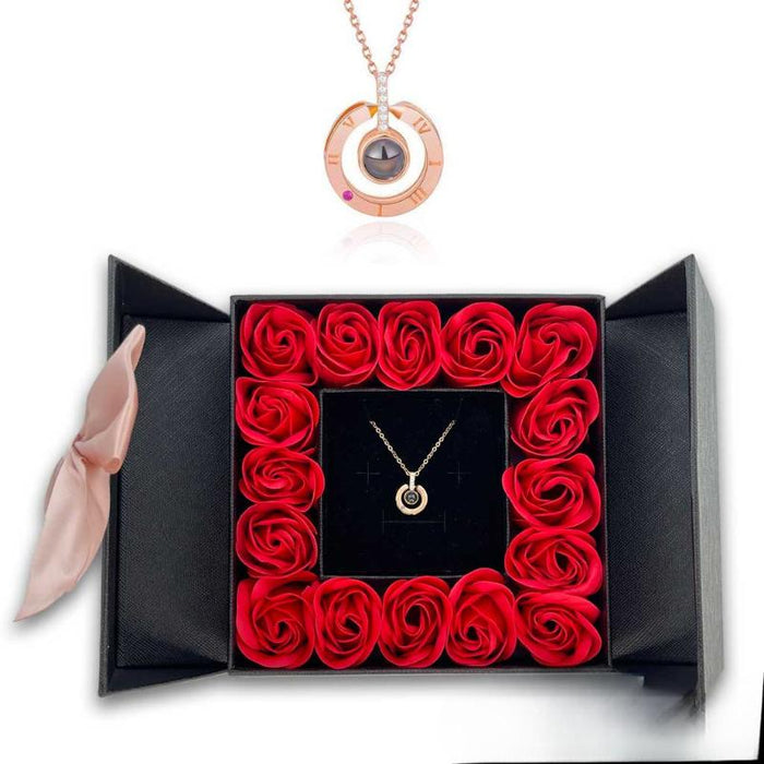 Eternal Roses Jewelry Set With Pendant Box