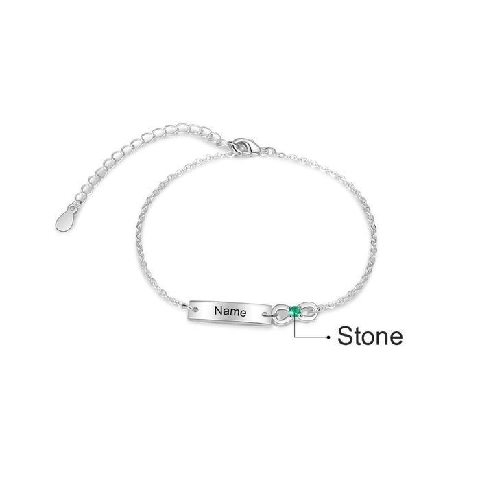 Adjustable Chain 1 Birthstone Infinity Bracelets